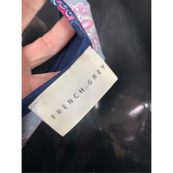 French Grey Women's Sleeveless Keyhole Maxi Halter Dress Blue Size Medium - Picture 8 of 10